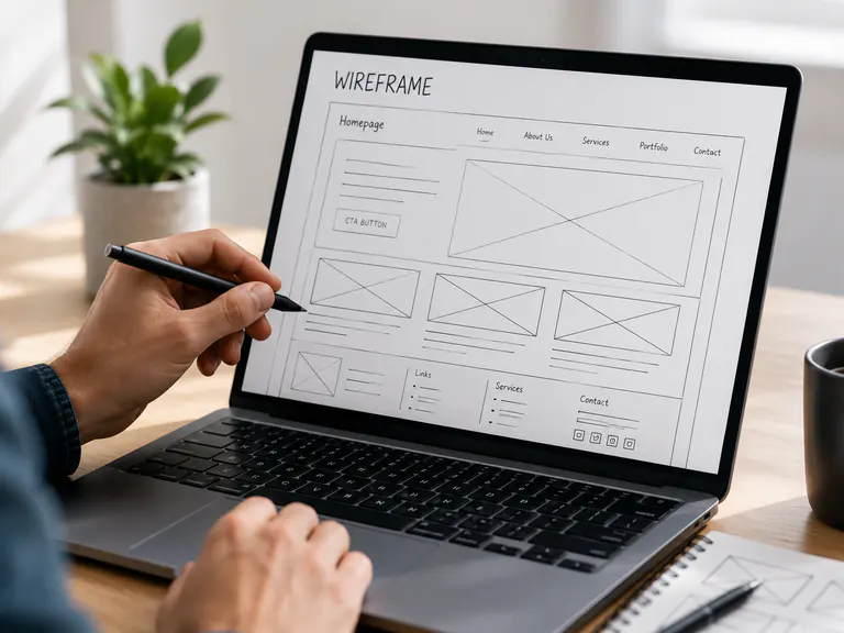 Website wireframe planning